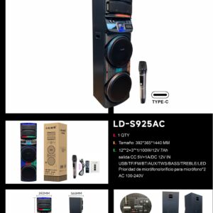 parlante torre lidimi ld s925ac – 100w