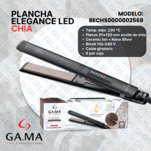 plancha de cabello ga.ma elegance led chía