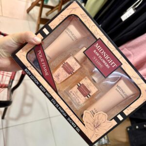 set de perfume, body mist, loción corporal y gel de ducha x12 unidades