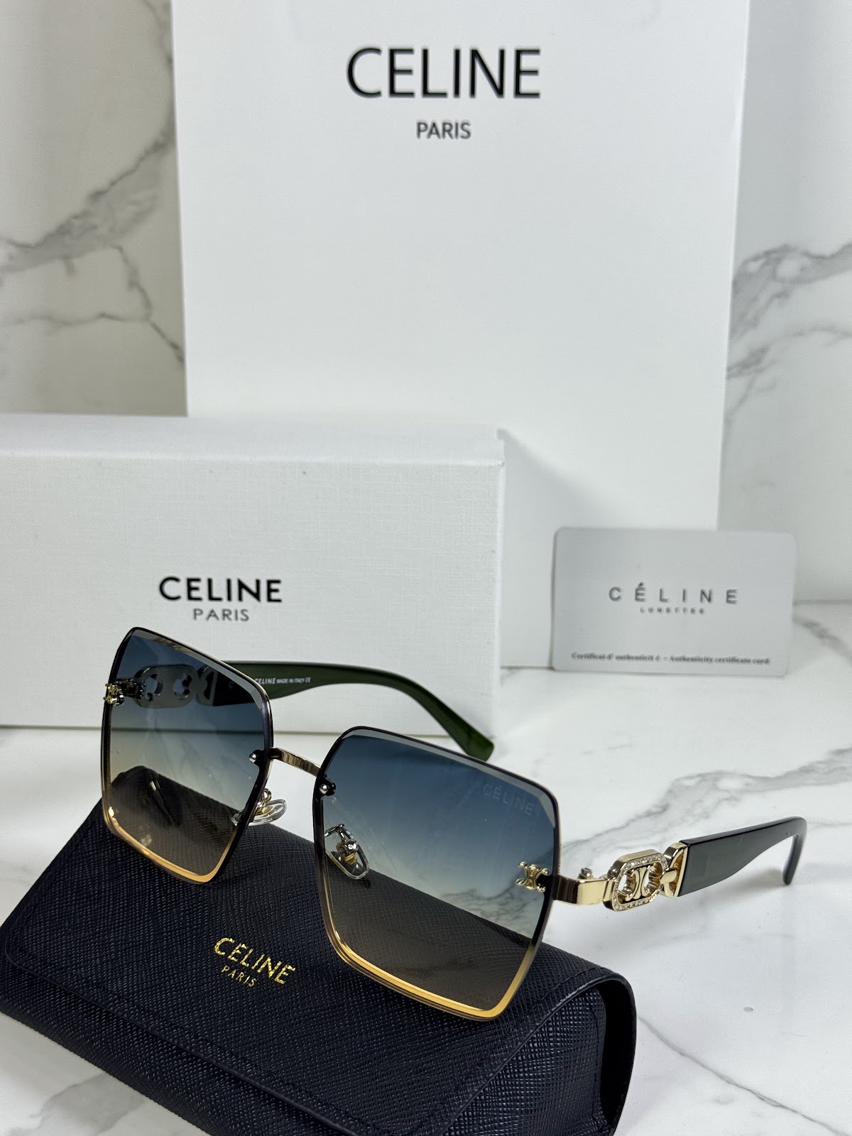 Lentes CELINE — Ref. LF-L222-0003 con el packaging mostrado en la fotografía