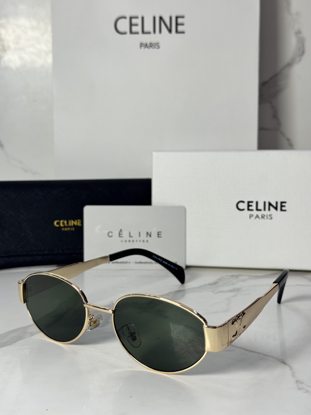 Lentes CELINE — Ref. LF-L222-0025 con el packaging mostrado en la fotografía