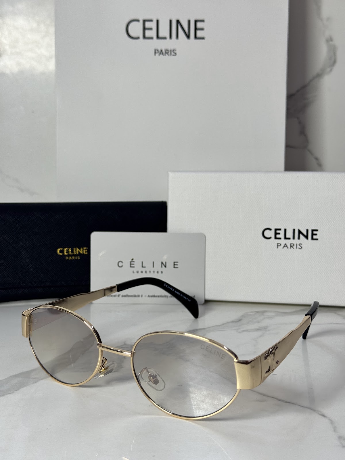 Lentes CELINE — Ref. LF-L222-0030 con el packaging mostrado en la fotografía