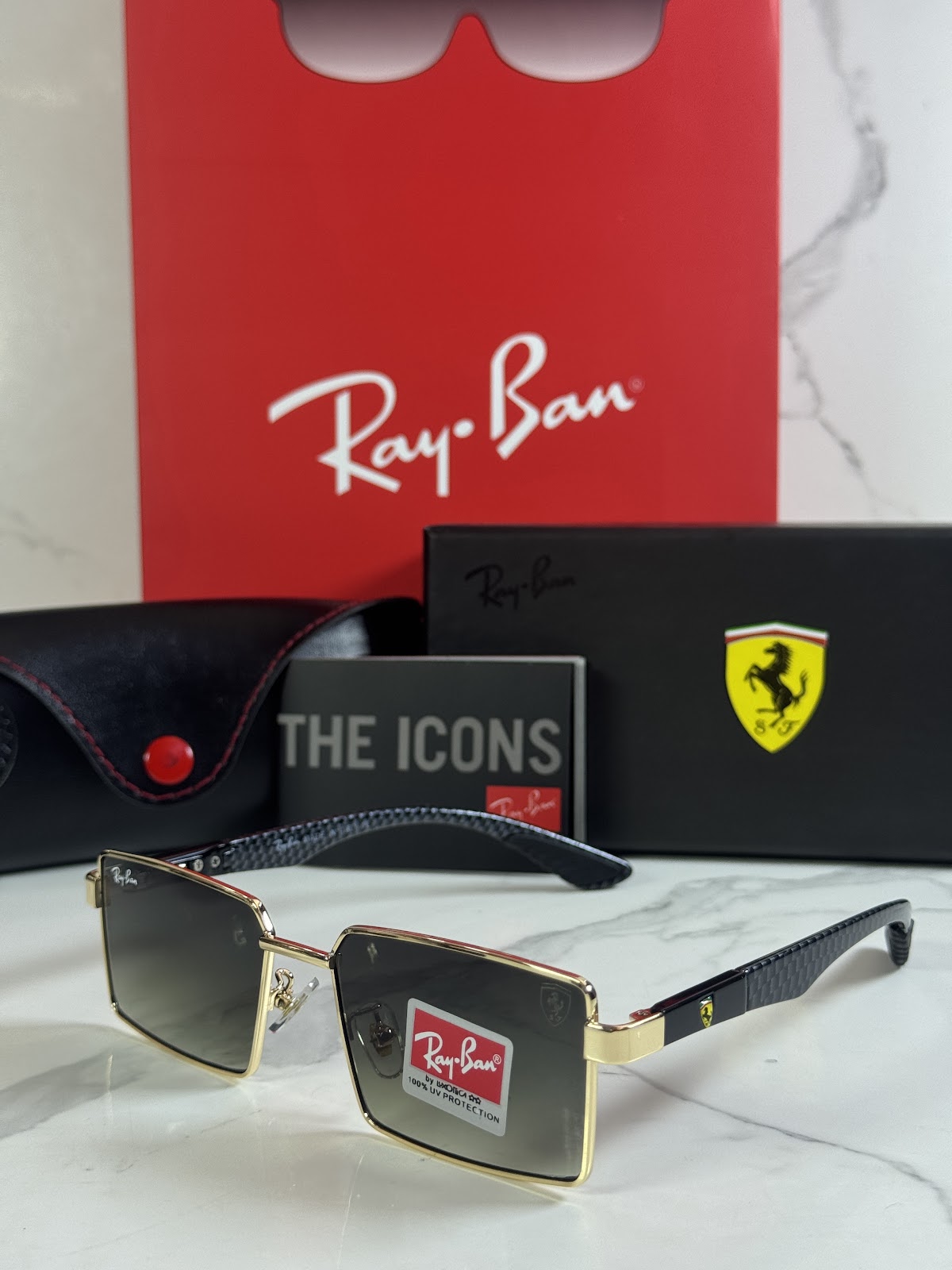 Lentes FERRARI — Ref. LF-L236-0033 con el packaging mostrado en la fotografía