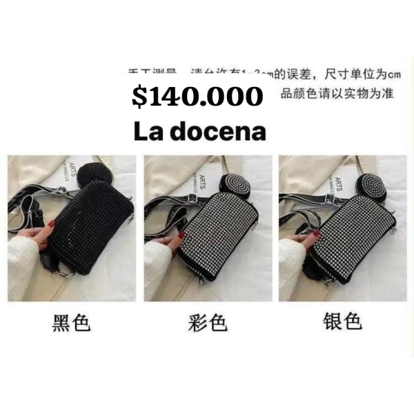 Bandolera con strass y monedero desmontable