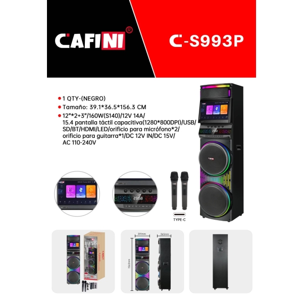 Parlante con pantalla Cafini C-S993P