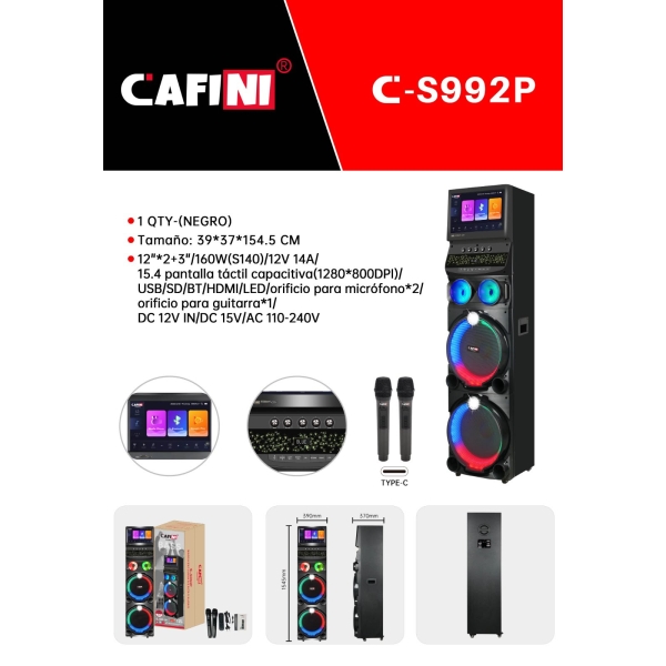 Parlante con pantalla Cafini C-S992P