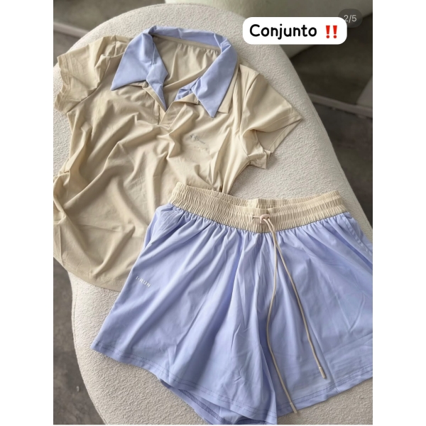 I-Run Conjunto deportivo con short y remera con cuello