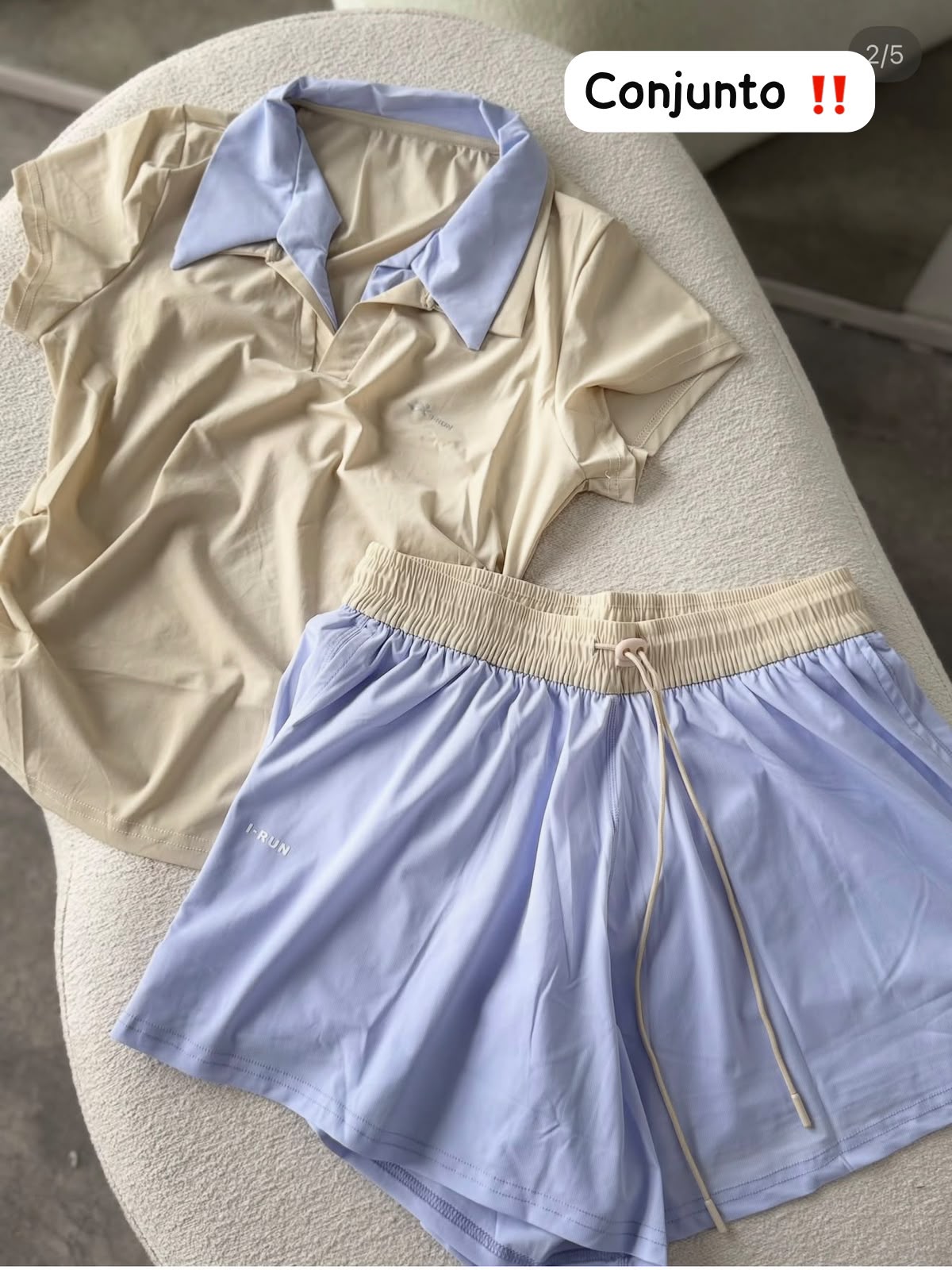 I-Run Conjunto deportivo con short y remera con cuello