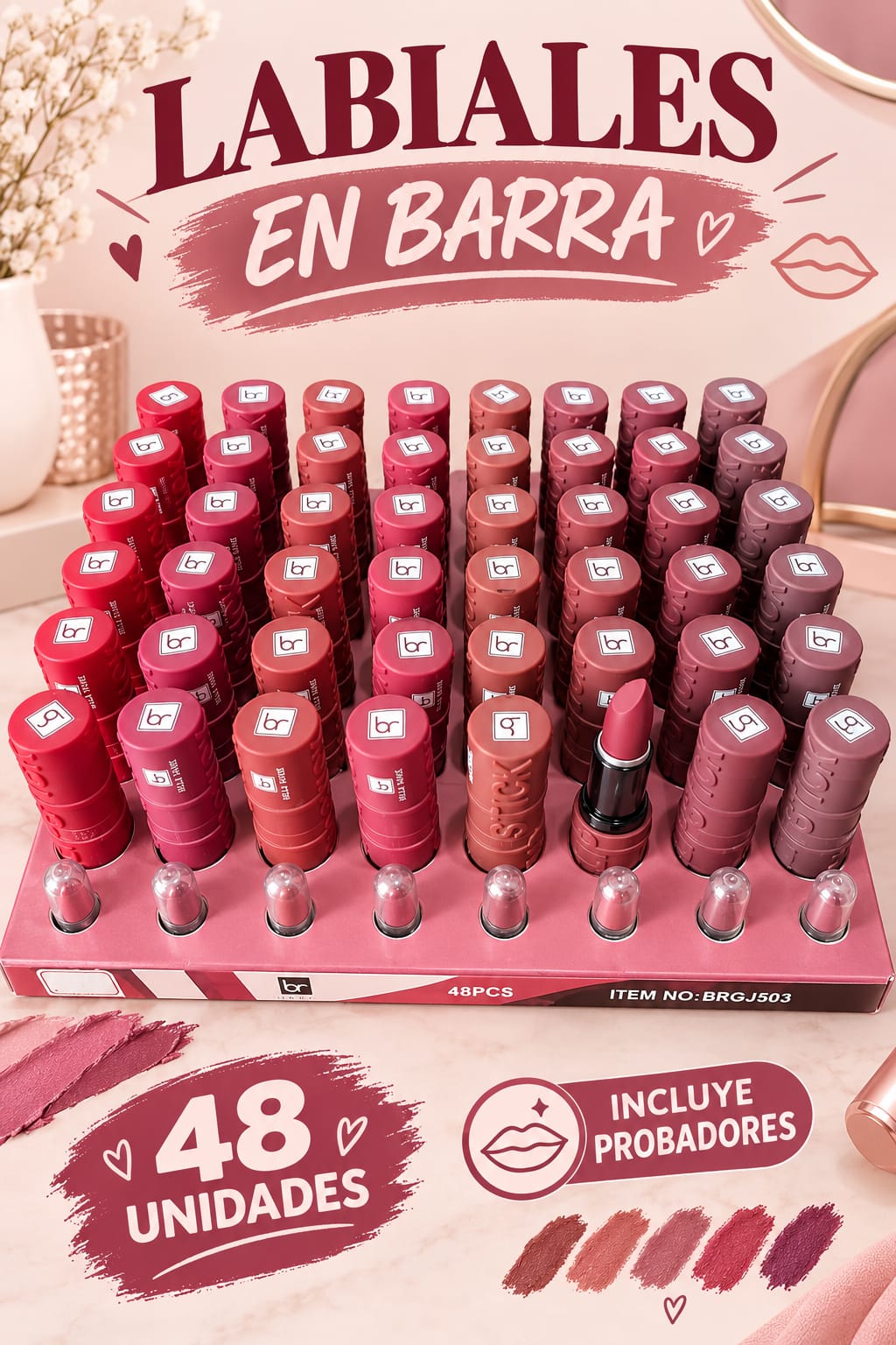 Labiales en barra surtidos