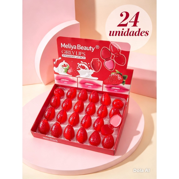Bálsamo labial en forma de frutilla Meliya Beauty Girly Lips