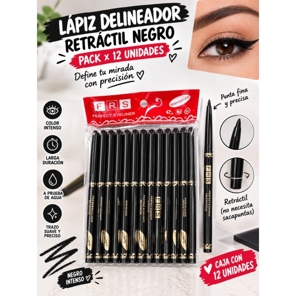 Lápiz delineador retráctil negro FRS