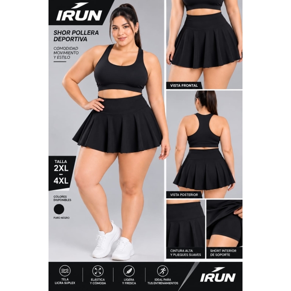 Short pollera deportiva Irun talle especial