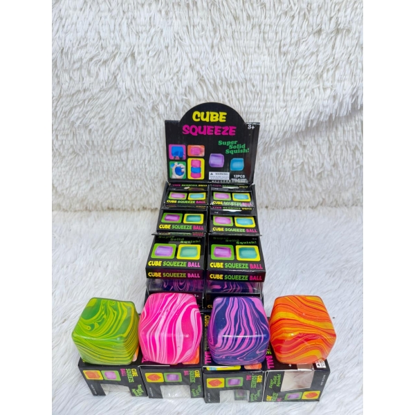 Juguete antiestrés squishy cubo marmolado x12