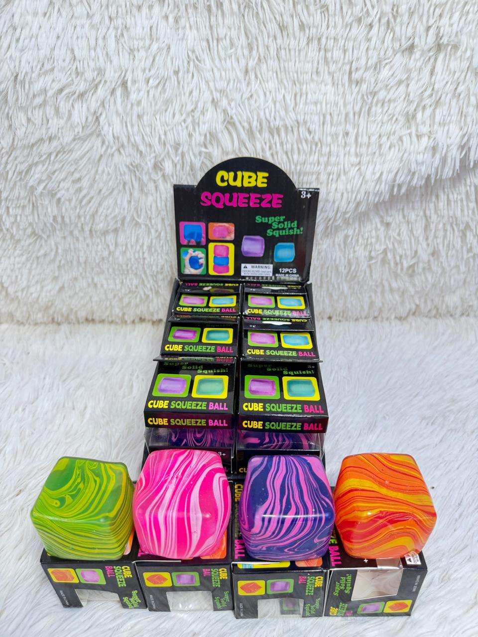 Juguete antiestrés squishy cubo marmolado x12